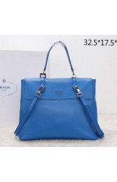 Prada Calfskin Leather Tote Bag BN2789 Blue VS05932