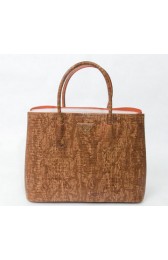 Prada Croco Leather Tote Bag BN2761 Wheat VS01112
