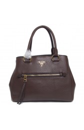 PRADA Echt Leder Tasche Handbag BN2793 Vitello Daino in Coffee Original Clafskin Leather XZ VS08205