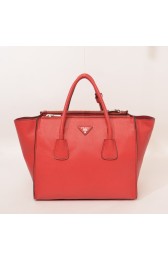Prada Glace Calf Twin Pocket Tote Bag BN2619 in Red Original Calfskin Leather XZ VS08536