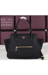 PRADA Grainy Calfskin Leather Tote Bag BN8256 Black VS05702