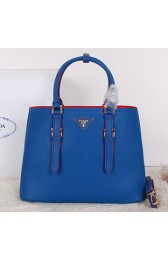 Prada Grainy Cuir Leather Tote Bag BN2821 Blue VS03900