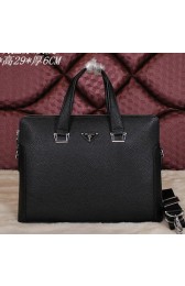Prada Grainy Leather Business Briefcase G8802 Black VS01694