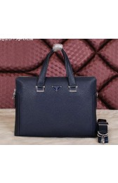 Prada Grainy Leather Business Briefcase G8802 Royal VS08687