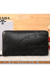 Prada Grainy Leather Clutch P2212 Black VS03989