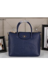 Prada Grainy Leather Tote Bag BN2603 Royal VS05370