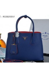 PRADA Grainy Leather Tote Bag PBN2755 Blue VS06399