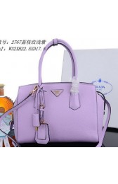 PRADA Grainy Leather Tote Bag PBN2767 Lavender VS04150
