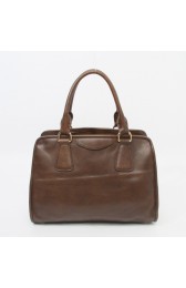 Prada Import Original Burnished Leather Tote Handbag BN2205 in Coffee XZ VS07537