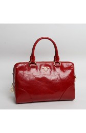 Prada Import Original Burnished Leather Two Handle Bag BN0822 in Red XZ VS06184
