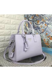 Prada Litchi Leather Double Tote Bag Violet BN2970 VS06952