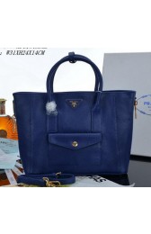 Prada Litchi Leather Tote Bag PBN2650 Royal VS04792