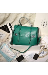 Prada Lux Double Satchel Bag 348905 in Grey Original Calfskin Leather LSS VS00053