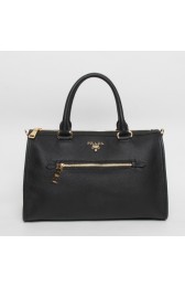 Prada Original Calfskin Leather Top Handle Bag BL0805 in Black XZ VS09158