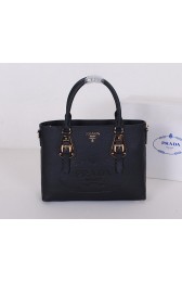 Prada Original Calfskin Leather Tote Bag BN1902 Black VS07810