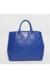 Prada Original Grained Calfskin Leather Tote Bag BN2423 in Blue XZ VS02893