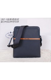 Prada Original Grainy Leather Messenger Bag P2621 Blue VS03759