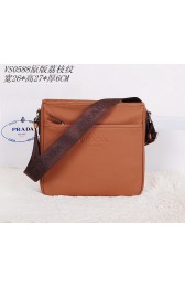 Prada Original Grainy Leather Messenger Bag VS0588 Wheat VS02765