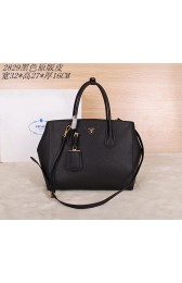 Prada Original Grainy Leather Tote Bag BN2829 Black VS02145