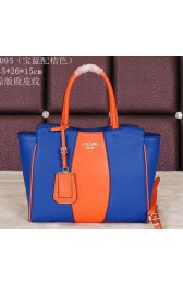 Prada Original Grainy Leather Tote Bag BN8095 Royal VS00294