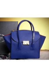 Prada Original Grainy Leather Tote Bags BN2345 Blue VS07476