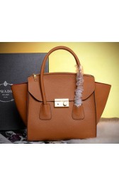 Prada Original Grainy Leather Tote Bags BN2345 Wheat VS00838