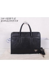 Prada Original Leather Briefcase P2465 Black VS00586