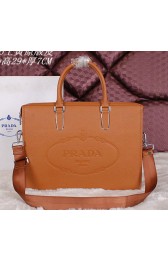 Prada Original Leather Briefcase P2745 Wheat VS00374