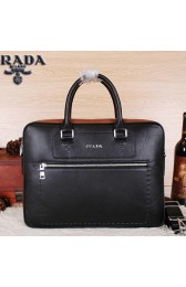 Prada Original Leather Briefcase P38081 Black VS08385