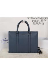 Prada Original Leather Briefcase P99121 Royal VS06642
