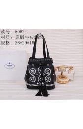 Prada Original Leather Bucket Bag B5062E Black VS08271