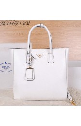 Prada Original Leather Tote Bag BN2773 White VS07011