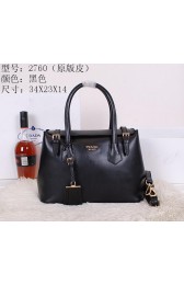 Prada Original Leather Tote Bag BR2760 Black VS00830