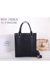 Prada Original Leather Tote Bag P86362 Black VS03904