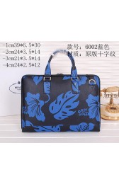 Prada Original Saffiano Leather Briefcase P60021 Blue VS01087