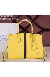 Prada Saffiano Cuir Leather Tote Bag BN2788 Lemon VS06980