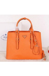 Prada Saffiano Cuir Leather Tote Bag BN2820 Orange VS09558