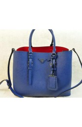 Prada Saffiano Cuir Leather Tote Bags BN2820 Royal VS03109