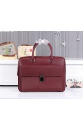 PRADA Saffiano Leather Business Briefcase 69091 Burgundy VS04201