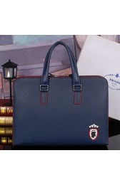 PRADA Saffiano Leather Business Briefcase P3290 Royal VS01695