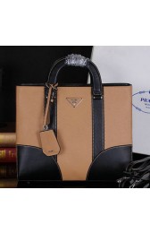 PRADA Saffiano Leather Business Briefcase P8673 Brown VS07239