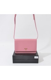 Prada Saffiano Leather Crossbody Wallet Bag 1M1361 in Pink with Gold Hardware XZ VS06357