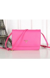 Prada Saffiano Leather Flap Shoulder Bag BT1213 Rose VS09532