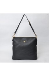 Prada Shoulder Hobo Bag BR5088 in Black Original Clafskin Leather XZ VS06421