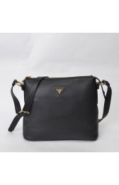 Prada Shoulder Hobo Bag BT0979 in Black Original Clafskin Leather XZ VS06017