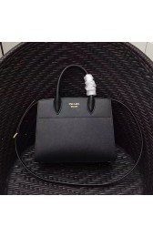 Prada Small Bibliotheque Saffiano Leather Bag Black and White 1BA050 VS09123