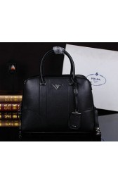 Prada Smooth Leather Top Handle Bag BL8675 Black VS05813