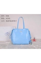 Prada Soft Calf Leather Tote Bag BR5104 SkyBlue VS02455