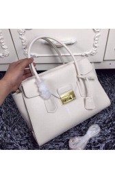 Prada Tote Bag Flap Handbag BN3033 in White Saffiano Leather Fug VS05931