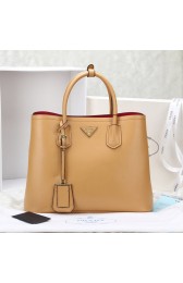 Prada Twin Saffiano Leather Cuir Large Tote BN2756 in Brown with Gold Hardware LSS VS06318